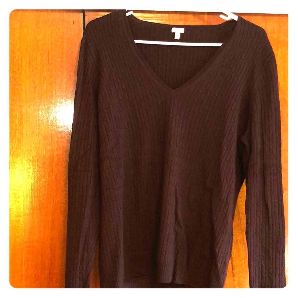 Long sleeved v-neck sweater